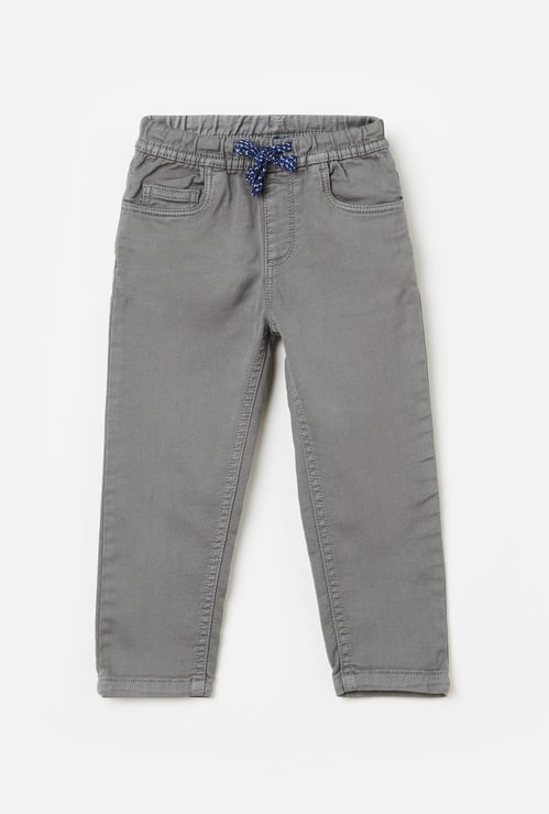 JUNIORS Boys Solid Elasticated Trousers