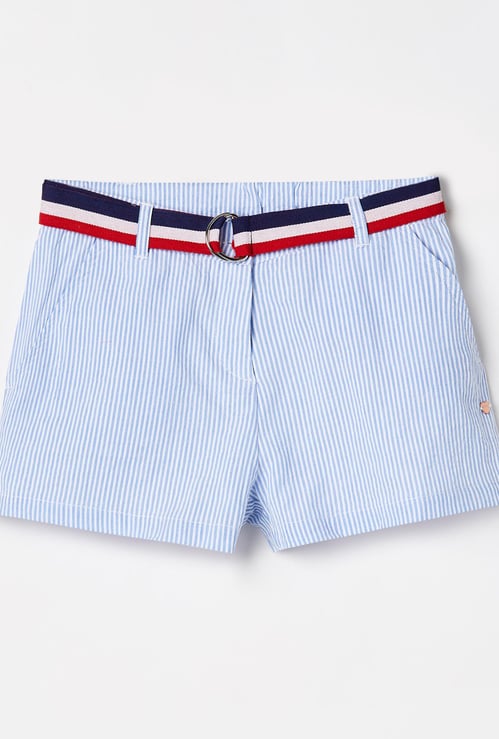BOSSINI Girls Striped Woven Shorts
