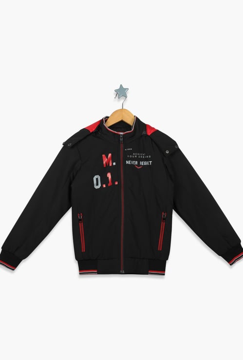 MONTE CARLO Boys Solid Full Sleeves Hooded Jacket