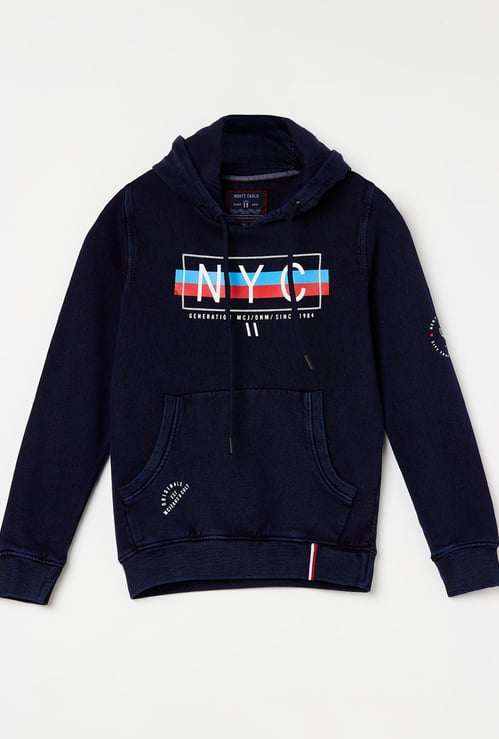 MONTE CARLO Boys Printed Hoodie with Kangaroo Pockets