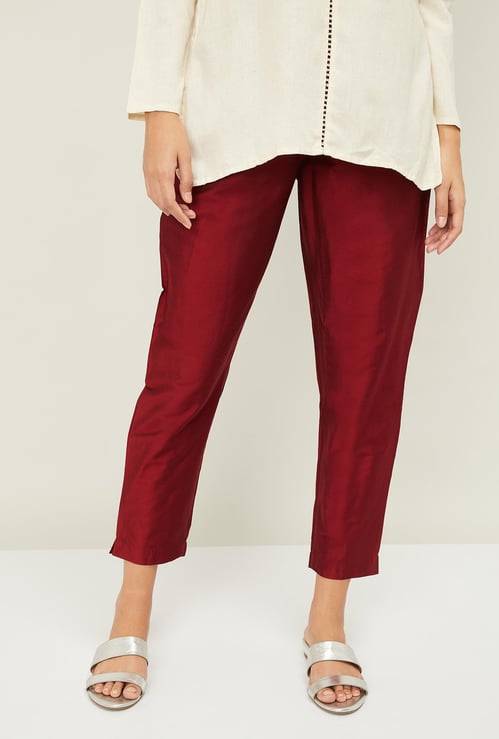 MELANGE Women Solid Cropped Pants