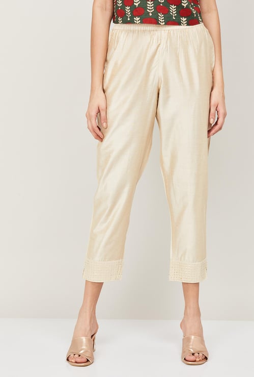 MELANGE Women Solid Cropped Pants