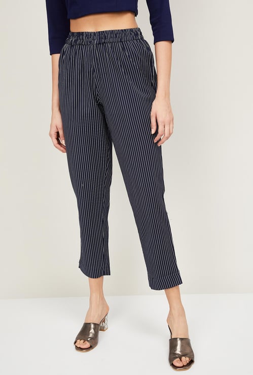MELANGE Women Striped Straight Pants