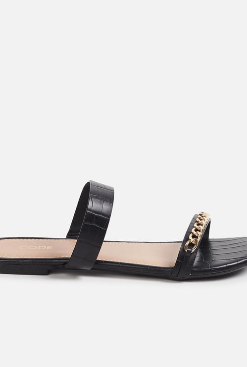 CODE Women Embellished Open-Toe Flats