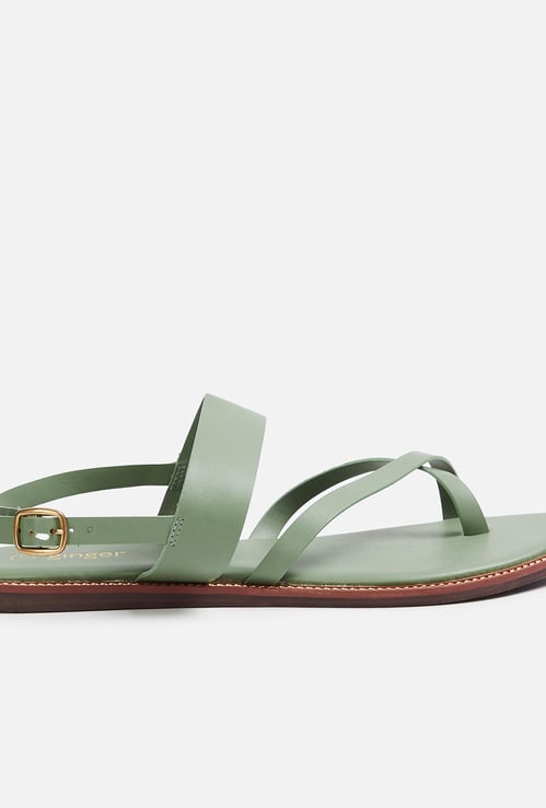 GINGER Women Solid Toe Ring Flats