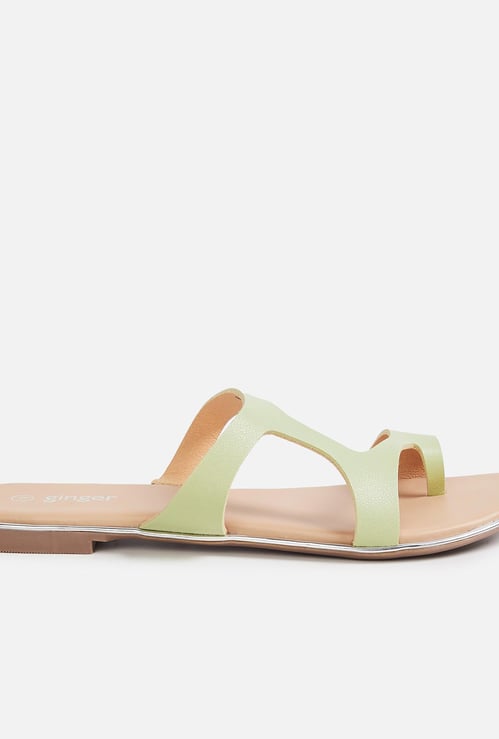 GINGER Women Solid Ring-Toe Flats