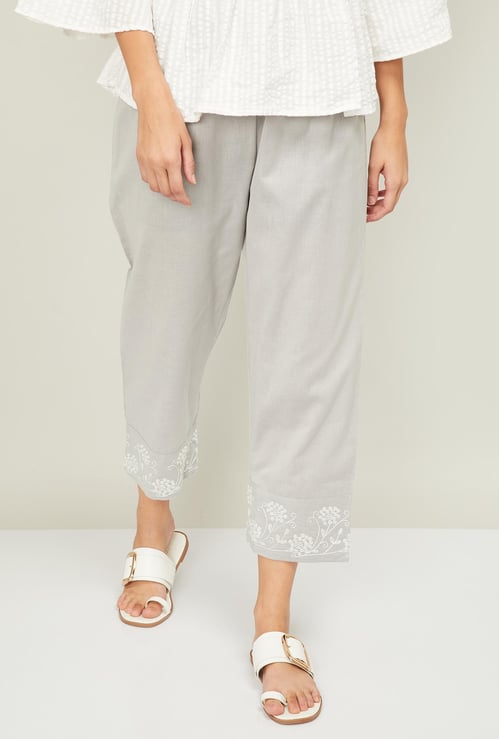 MELANGE Women Printed Woven Straight Pants