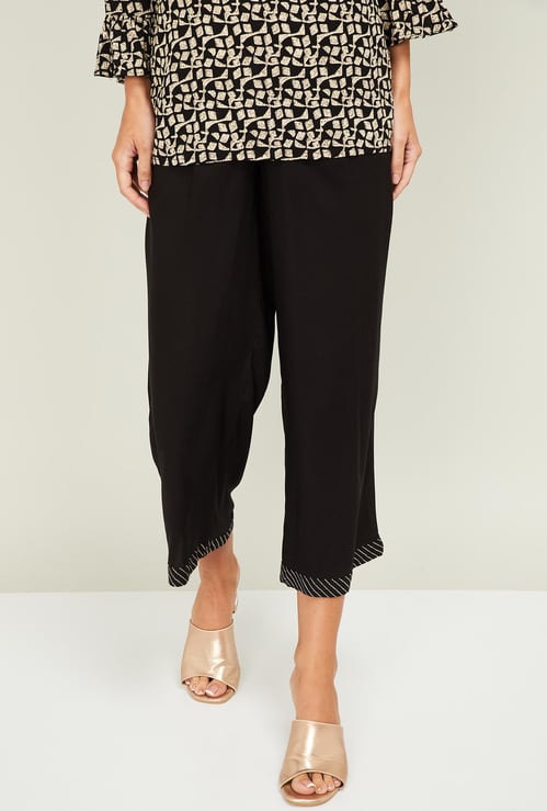 MELANGE Women Solid Elasticated Straight Pants