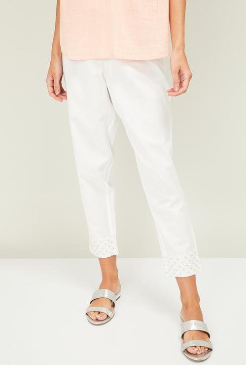 MELANGE Women Solid Elasticated Straight Pants