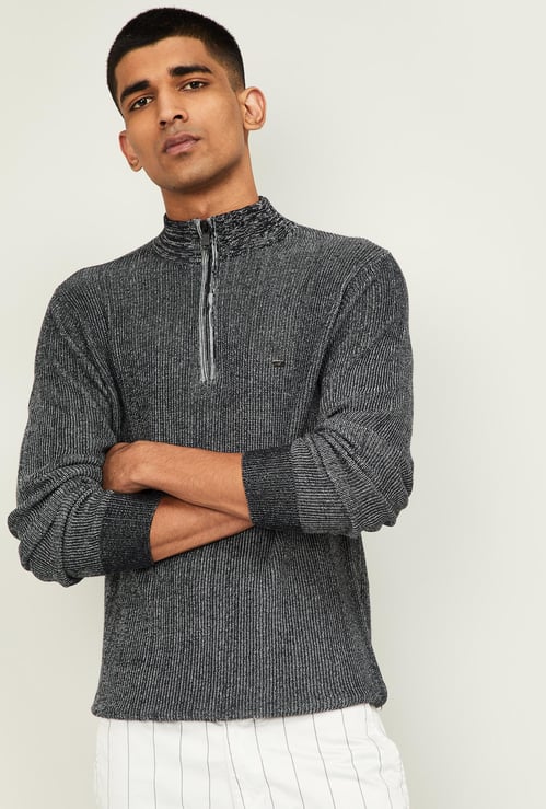 BLACKBERRYS CASUAL Men Solid Full Sleeves Sweater