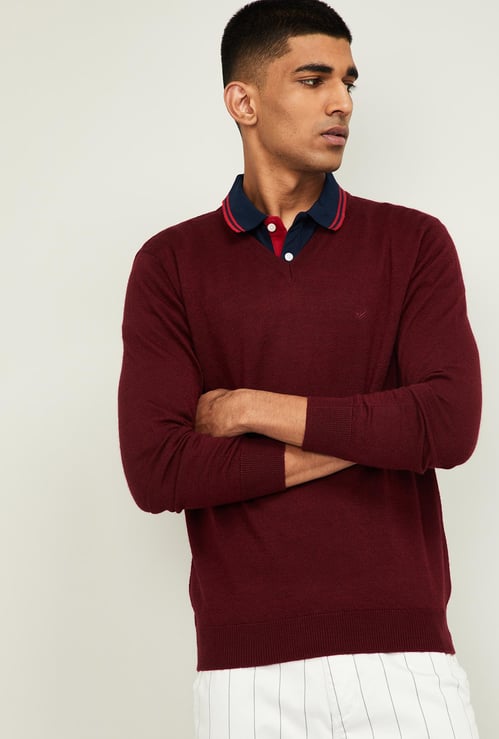 BLACKBERRYS CASUAL Men Solid V-neck Sweater
