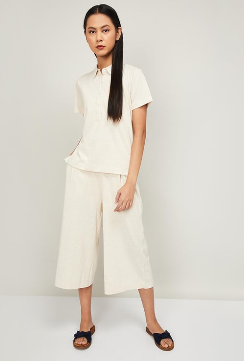 VAN HEUSEN Women Solid Lounge Shirt with Cropped Pants