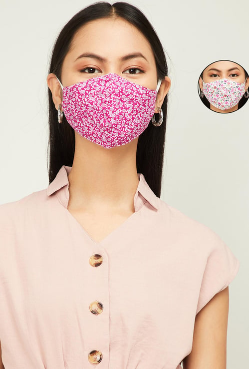 GINGER Women Printed Face Mask - Set of 2