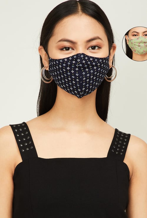 GINGER Women Printed Face Mask - Set of 2