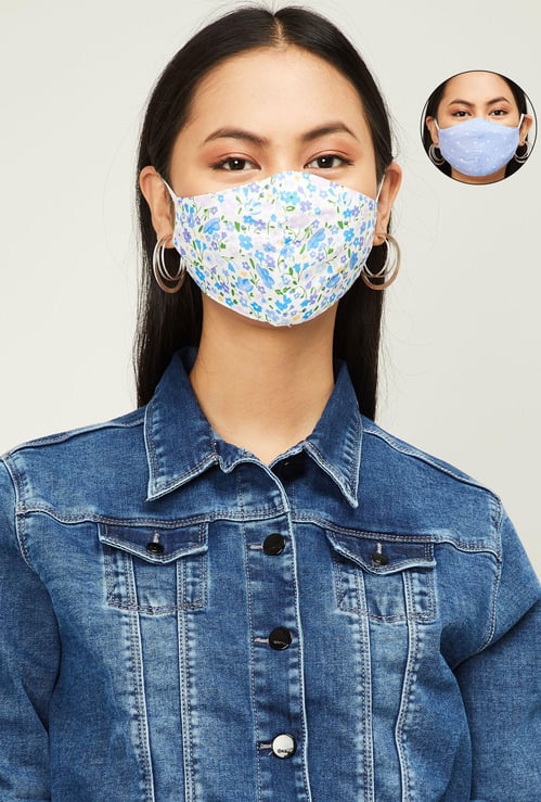 GINGER Women Printed Face Mask - Set of 2
