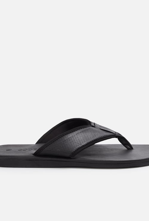 CODE Men Solid V-strap Flip Flops