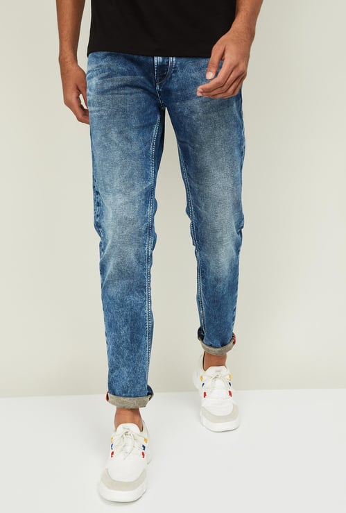 KILLER Men Stonewashed Slim Straight Jeans