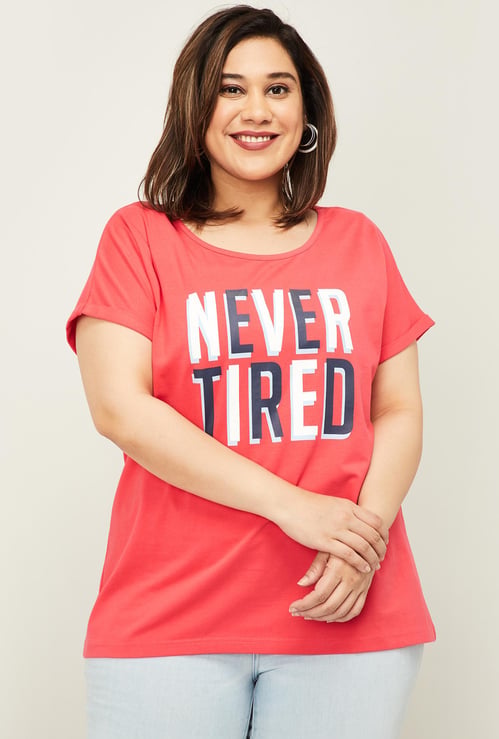 NEXUS Women Printed Round Neck T-shirt