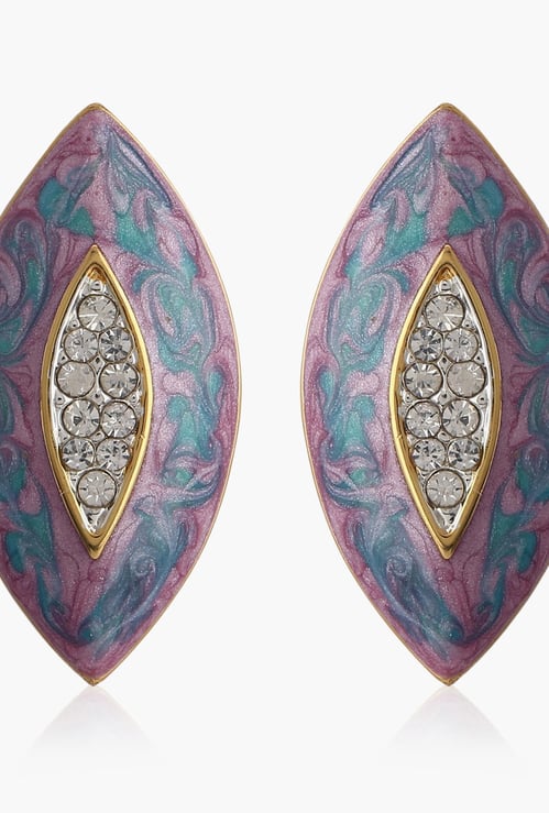 ESTELE Teardrop-Shaped Embellished Stud Earrings