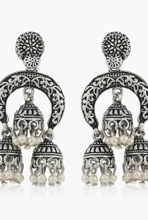 ESTELE Crescent-Shaped Beaded Jhumkas