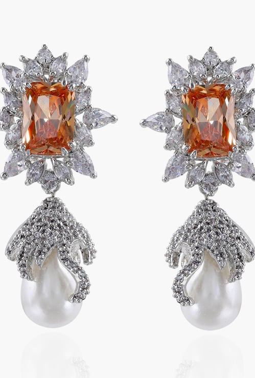 ESTELE Women Stone Embellished Drop Earrings