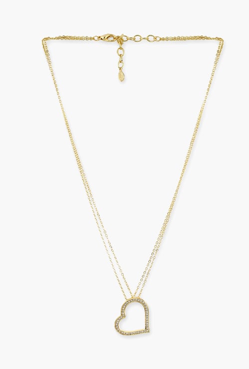 ESTELE Women Lovely Heart Chain with Pendant Set