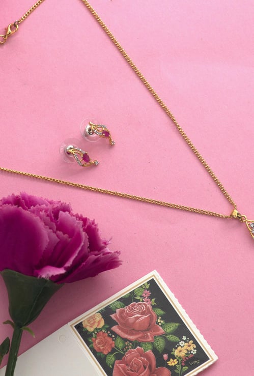 ESTELE Embellished Necklace and Earrings Set