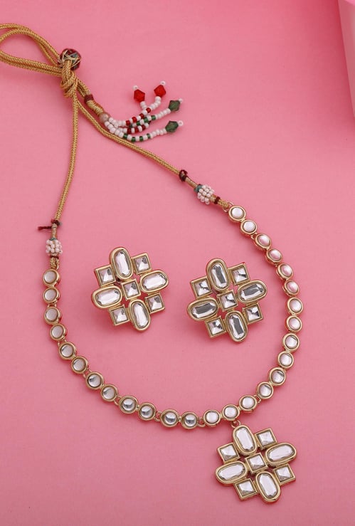 ESTELE Embellished Necklace and Earrings Set