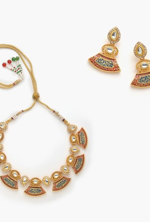 ESTELE Embellished Necklace and Earrings Set