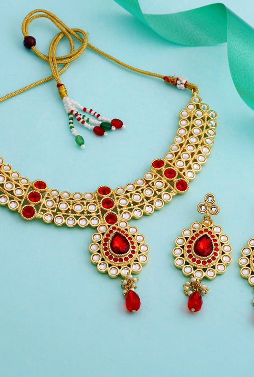 ESTELE Embellished Necklace and Earrings Set