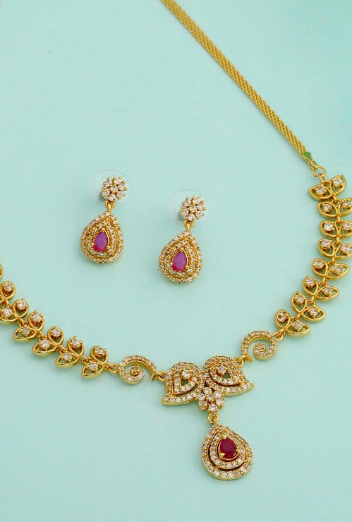 ESTELE Embellished Necklace and Earrings Set