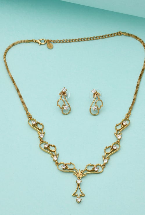 ESTELE Embellished Necklace and Earrings Set