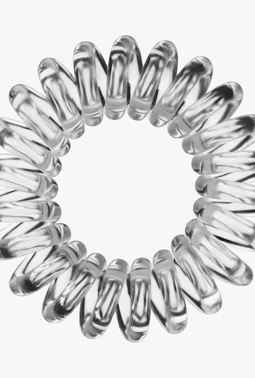 INVISIBOBBLE Women Solid Crystal Clear Coiled Hair Ring- Pack of 3
