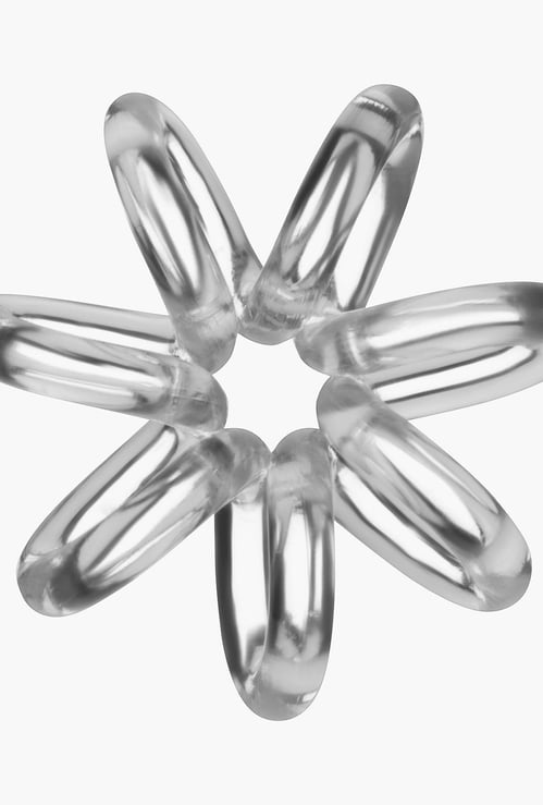 INVISIBOBBLE Women Solid Crystal Clear Coiled Hair Ring- Pack of 3