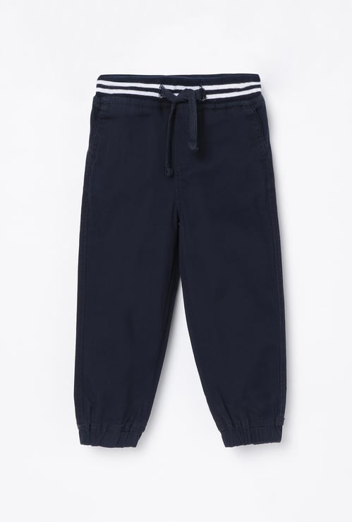 JUNIORS Boys Solid Elasticated Jogger Trousers