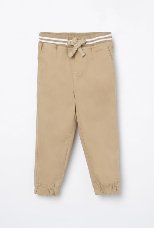 JUNIORS Boys Solid Elasticated Jogger Trousers