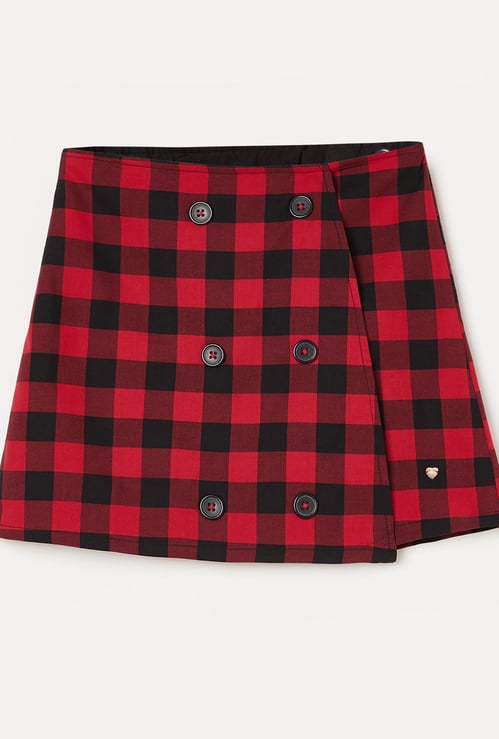 BOSSINI Girls Checked Mini Skirt