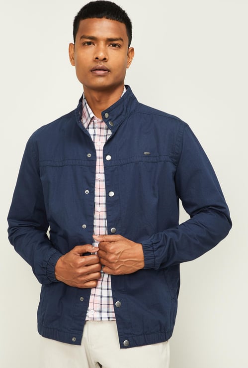 CODE Men Solid Bomber Jacket