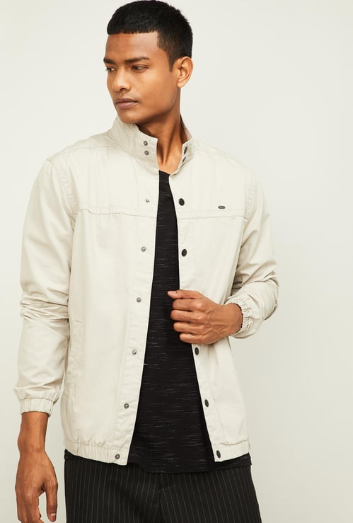CODE Men Solid Bomber Jacket