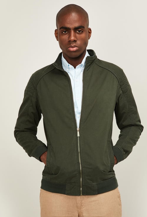 BOSSINI Men Solid Bomber Jacket