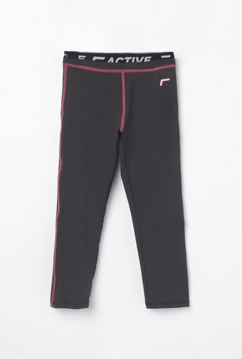 FAME ACTIVE Girls Solid Elasticated Capri