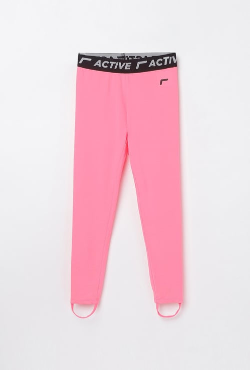 FAME ACTIVE Girls Solid Elasticated Leggings