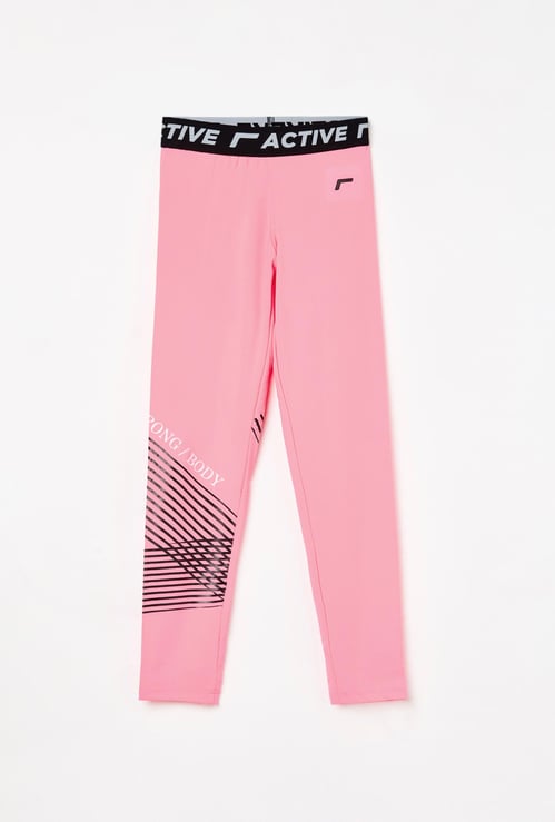 FAME ACTIVE Girls Printed Elasticated Leggings
