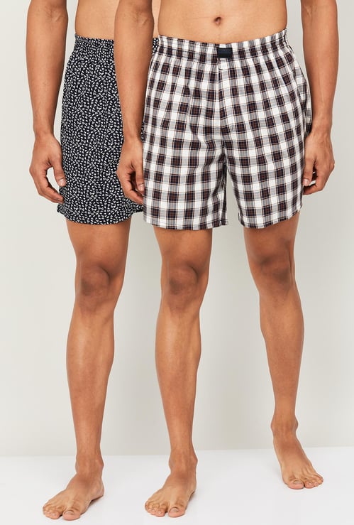 FAME FOREVER Men Checked Boxers- Pack of 2