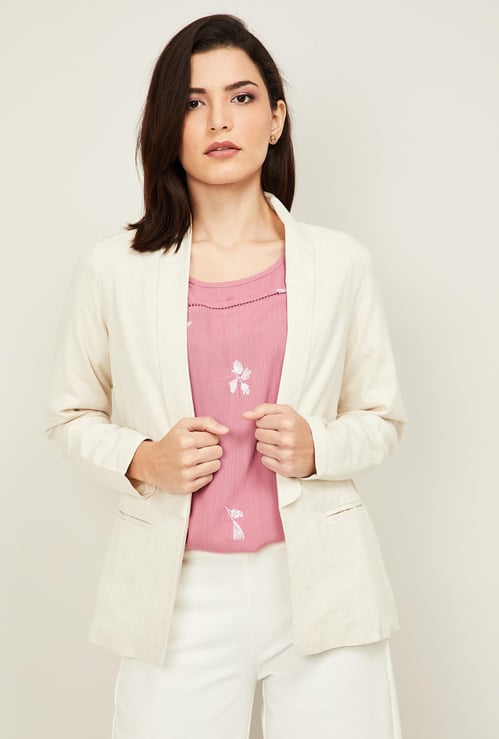 BOSSINI Women Solid Open-Front Jacket