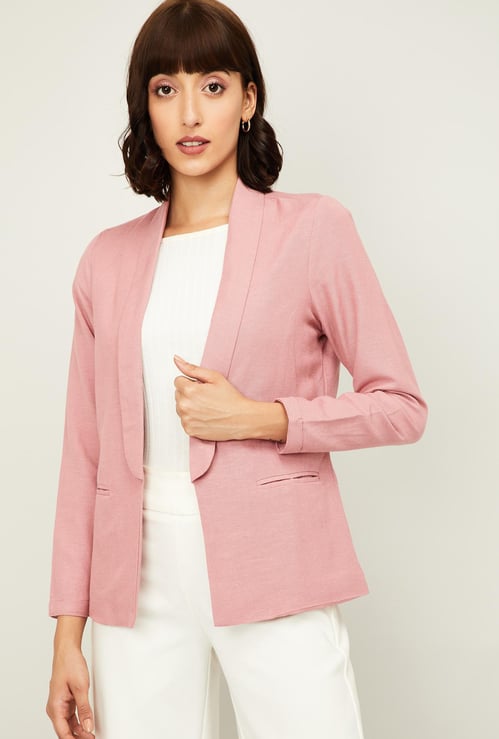 BOSSINI Women Solid Open-Front Jacket
