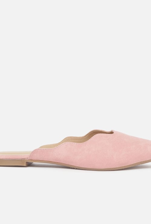 GINGER Women Solid Scalloped Edge Mules