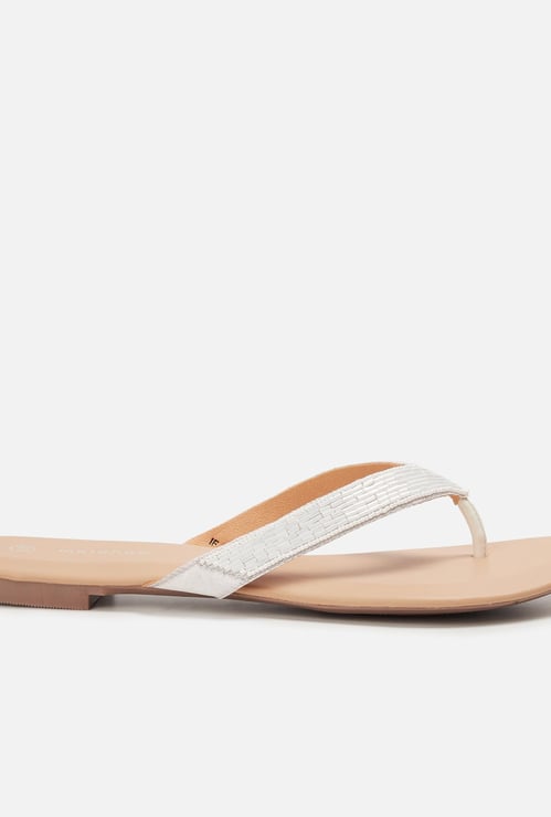 MELANGE Women Embellished V-strap Flats