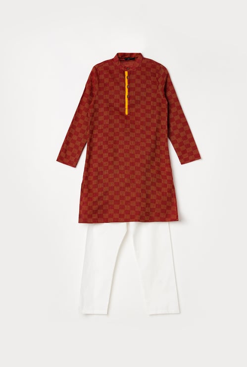 MELANGE Men Printed Kurta with Solid Pyjamas
