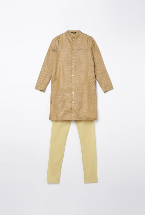 MELANGE Boys Printed Kurta with Solid Elasticated Pyjamas